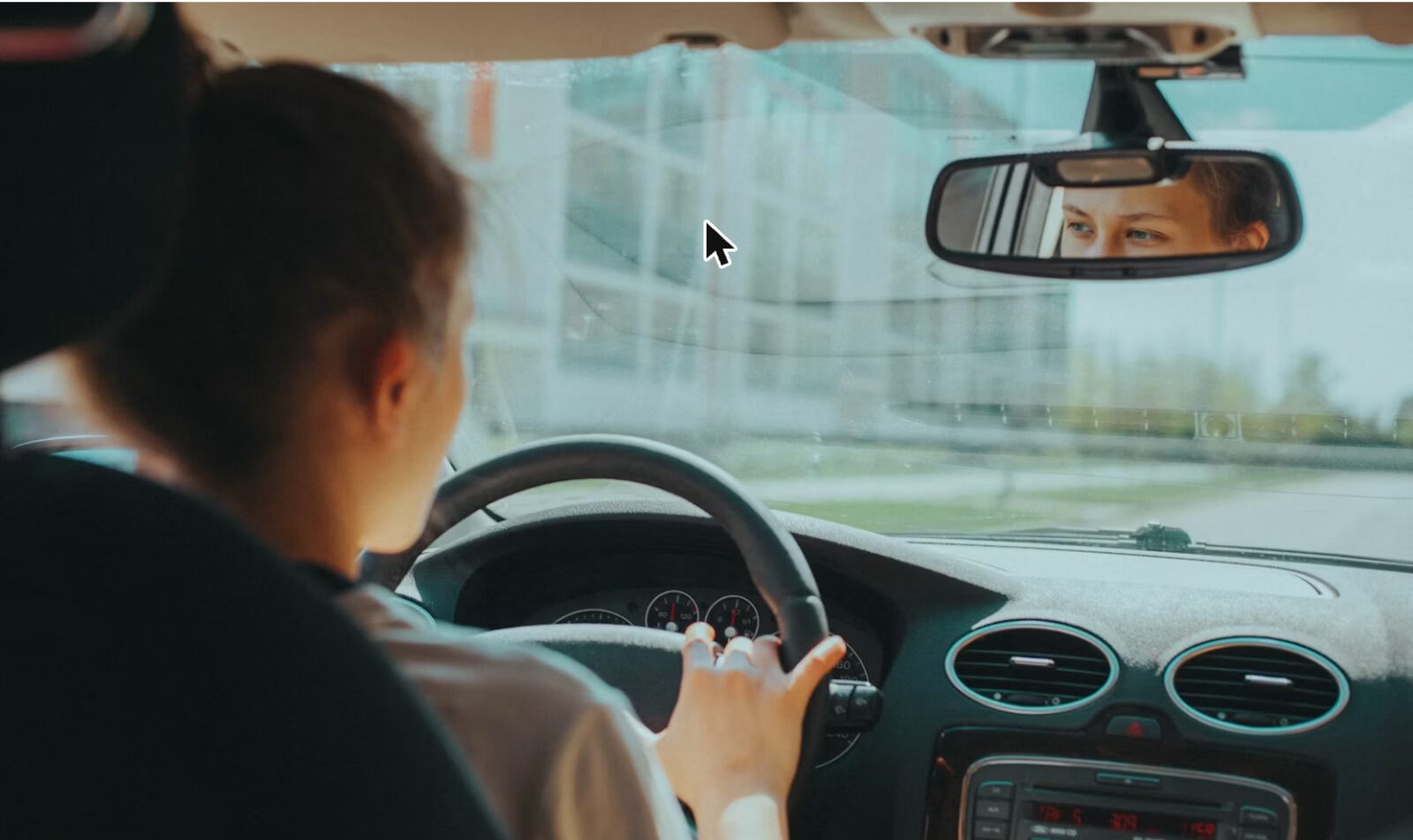 Focused learner driver on a TSK Driving School lesson